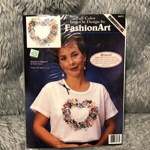 1995 Dimensions Iron On Fashion Art Full Color Butterflies & Blossoms 80275